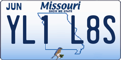 MO license plate YL1L8S