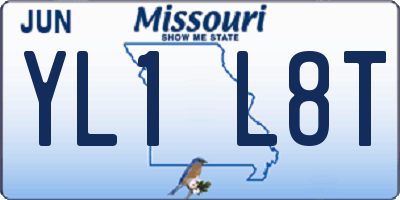 MO license plate YL1L8T