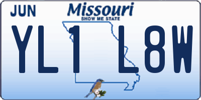 MO license plate YL1L8W