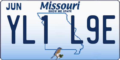MO license plate YL1L9E