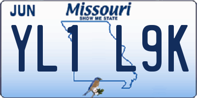 MO license plate YL1L9K