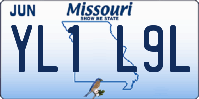 MO license plate YL1L9L