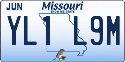 MO license plate YL1L9M