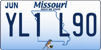 MO license plate YL1L9O