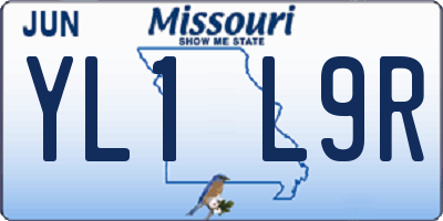 MO license plate YL1L9R