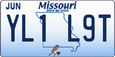 MO license plate YL1L9T