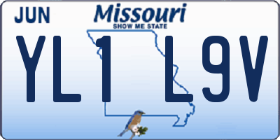 MO license plate YL1L9V