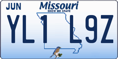 MO license plate YL1L9Z