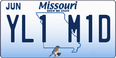 MO license plate YL1M1D