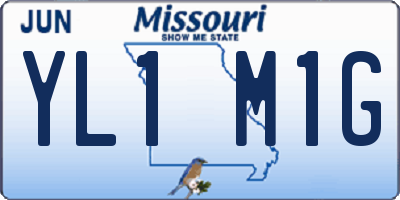 MO license plate YL1M1G