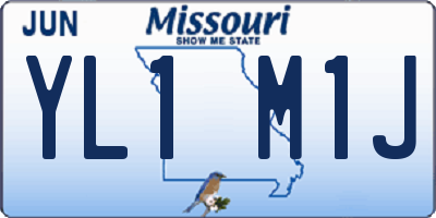 MO license plate YL1M1J