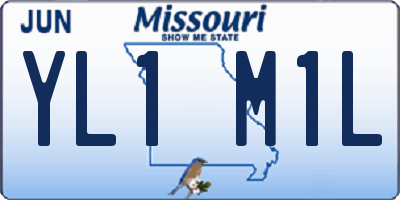 MO license plate YL1M1L