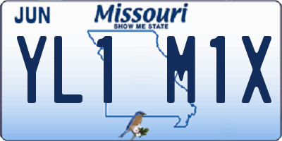 MO license plate YL1M1X