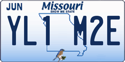 MO license plate YL1M2E
