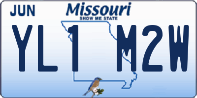 MO license plate YL1M2W