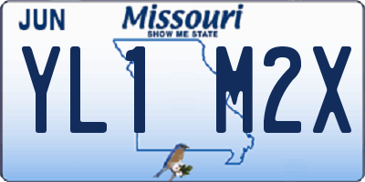 MO license plate YL1M2X