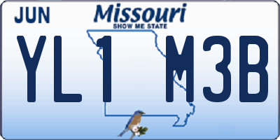 MO license plate YL1M3B