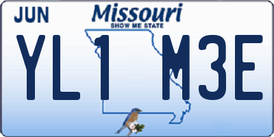 MO license plate YL1M3E