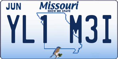 MO license plate YL1M3I