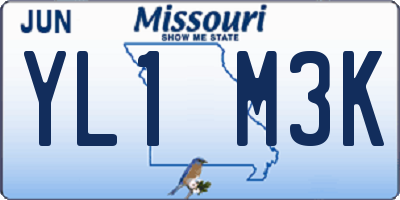 MO license plate YL1M3K