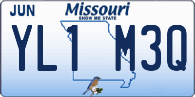 MO license plate YL1M3Q