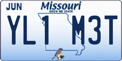 MO license plate YL1M3T