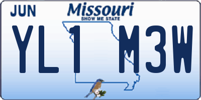 MO license plate YL1M3W