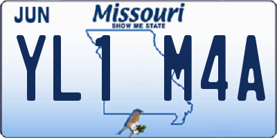 MO license plate YL1M4A