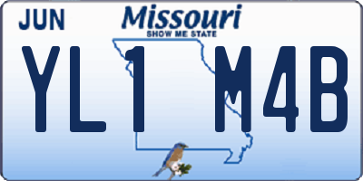 MO license plate YL1M4B