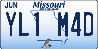 MO license plate YL1M4D