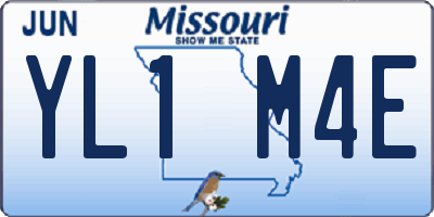 MO license plate YL1M4E