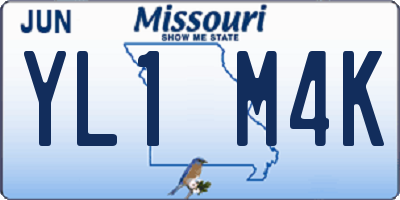 MO license plate YL1M4K