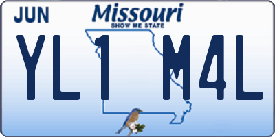 MO license plate YL1M4L