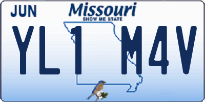 MO license plate YL1M4V