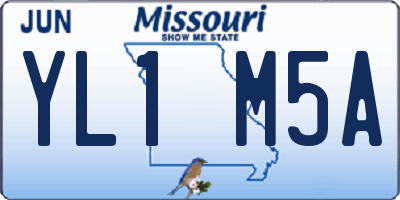 MO license plate YL1M5A