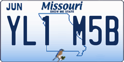 MO license plate YL1M5B