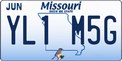 MO license plate YL1M5G