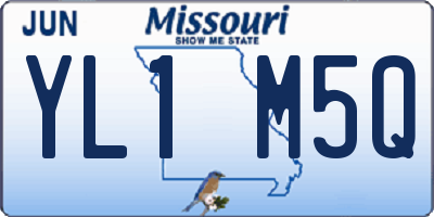 MO license plate YL1M5Q