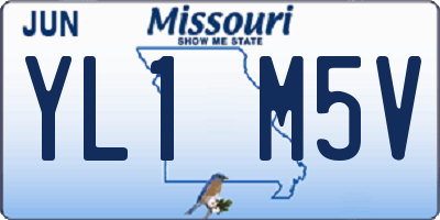 MO license plate YL1M5V