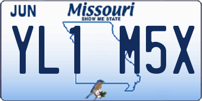 MO license plate YL1M5X