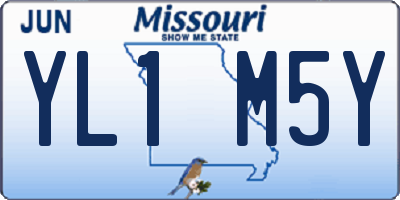 MO license plate YL1M5Y