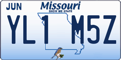 MO license plate YL1M5Z