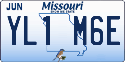 MO license plate YL1M6E