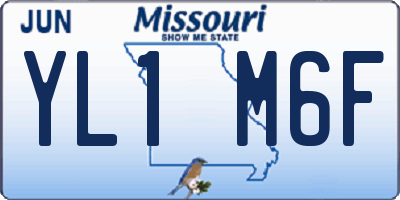 MO license plate YL1M6F