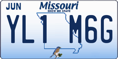 MO license plate YL1M6G
