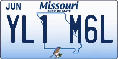 MO license plate YL1M6L