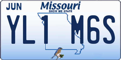MO license plate YL1M6S