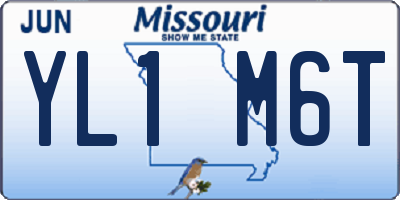 MO license plate YL1M6T