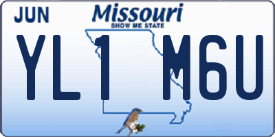 MO license plate YL1M6U