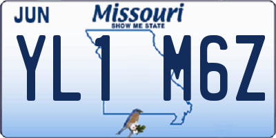 MO license plate YL1M6Z